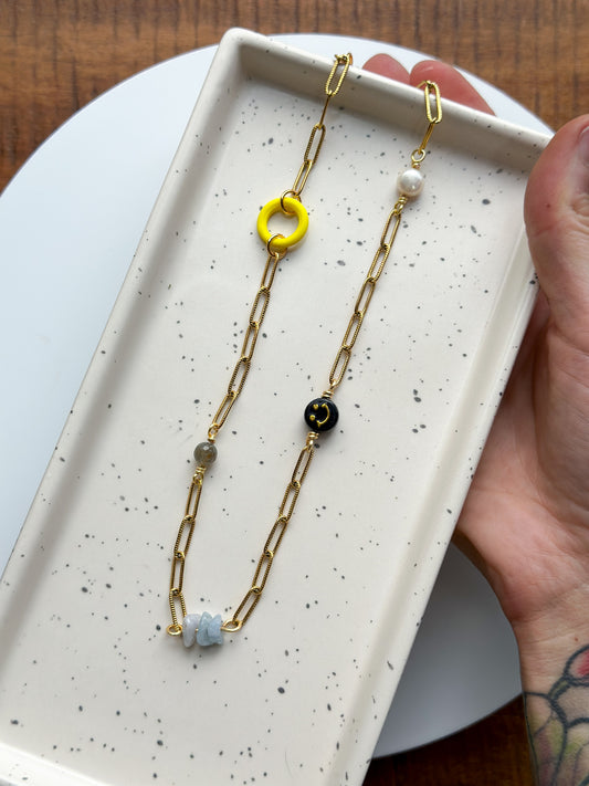 Happy Vibes Gold Chain Necklace #14