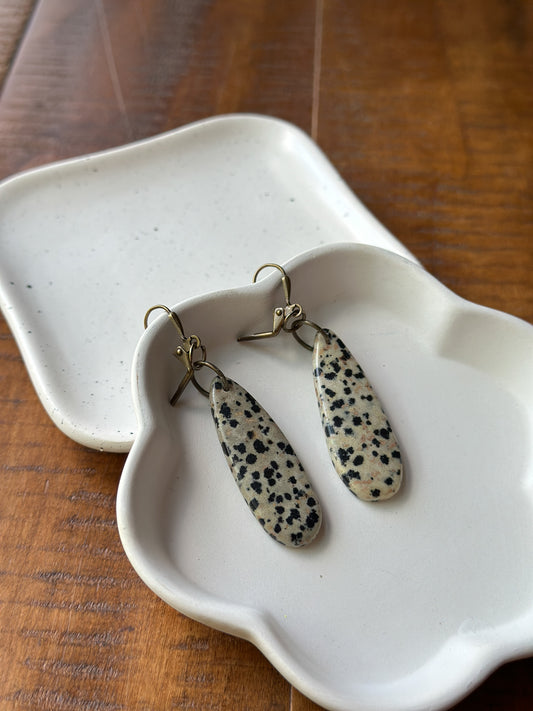 Dalmatian Jasper Gemstone Earrings