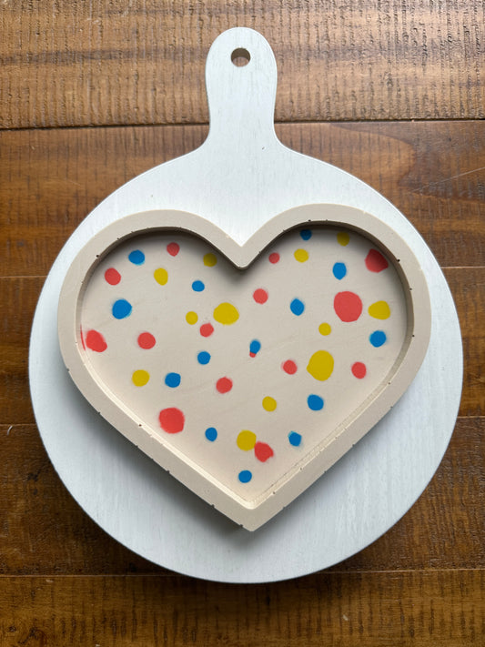 Vintage Polka Dot Heart Tray