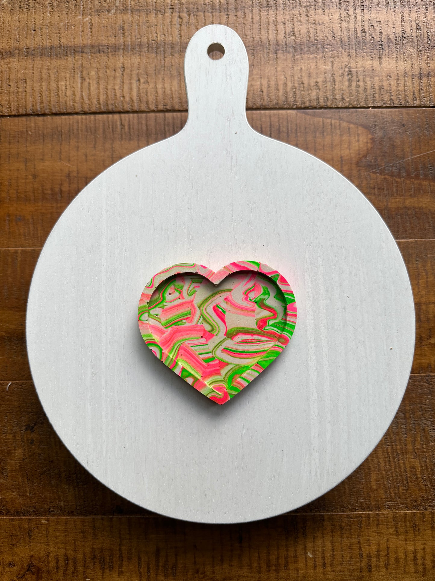 Neon Swirl #2 Mini Heart Trinket Dish
