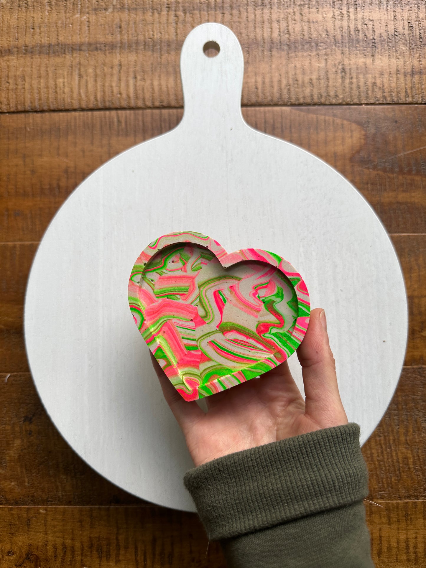 Neon Swirl #2 Mini Heart Trinket Dish